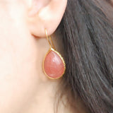 Rose Quartz Drop Earrings