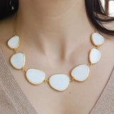 Irregular Shapes Of White Mother of Pearl Necklace