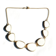Irregular Shapes Of White Mother of Pearl Necklace
