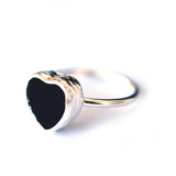 The Black Heart Silver Ring