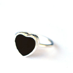 The Black Heart Silver Ring