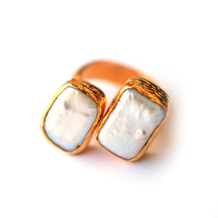 Rectangle Pearls Ring