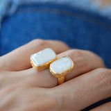 Rectangle Pearls Ring
