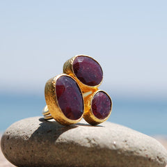 Three Ruby Stones Ring