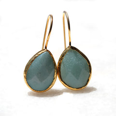 Facetedly cut Aventurine Drop Earrings