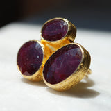 Three Ruby Stones Ring