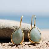 Facetedly cut Aventurine Drop Earrings