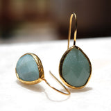 Facetedly cut Aventurine Drop Earrings