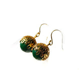 Green Ball Earrings