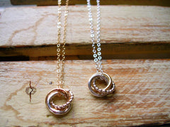 Love Knot Pendant Gold Filled Chain Love Forever Necklace