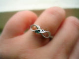 Infinity Silver Ribbon Sterling Silver Beaded Ring