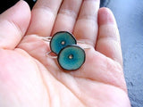 Aqua Poppy Hook Earrings