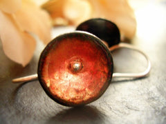 Salmon Pink Poppy Hook Earrings