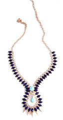Blue Spike Crystal Margaux Necklace