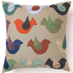 Whole Flock Folk Art Pillow