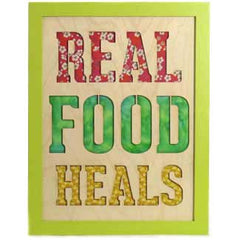 Real Food Heals Fiber Art Wall Frame