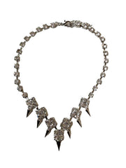 Silver Spike Rhinestone Necklace