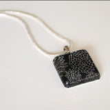 Black and Silver Square Glass Pendant