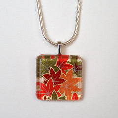 Fall Square Glass Pendant