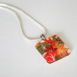 Fall Square Glass Pendant