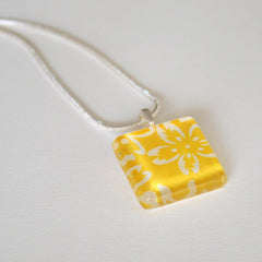 Mustard Square Glass Pendant