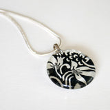 Black and White Round Glass Pendant