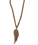 Druzy Rock Love Wings Pendant Necklace