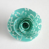 Colorful Patterned Paper Rose Pin