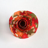 Colorful Patterned Paper Rose Pin