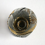 Colorful Patterned Paper Rose Pin