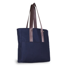 Pocket Tote Bag- Canvas Navy