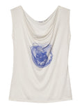 IMA Short Sleeve Screen Printed White Top