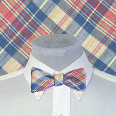 Red Cotton Madras Bow Tie