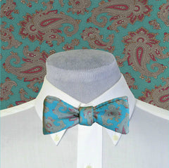 The "Minty Matte" Silk Paisley Bow Tie