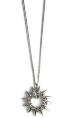Silver Looper Spiked Necklace