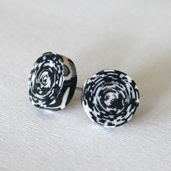 Black Paper Stud Earrings