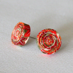 Fall Paper Stud Earrings