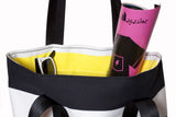 Black Stripes Tall Beach Tote Bag