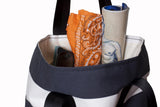 Navy Stripes Tall Beach Tote Bag