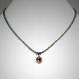 Gold/Green Titanium Necklace