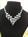 Silver Spike Rhinestone Necklace
