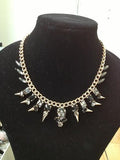 Twilight Gold and Black Spike Necklace