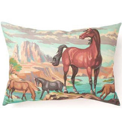 Wild Horse Retro Accent Pillow